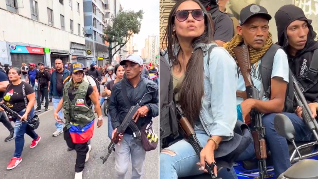 wiadomości,aktualności,WP Wiadomości Nagrania z Caracas. Uzbrojeni zwolennicy Maduro wyszli na ulice