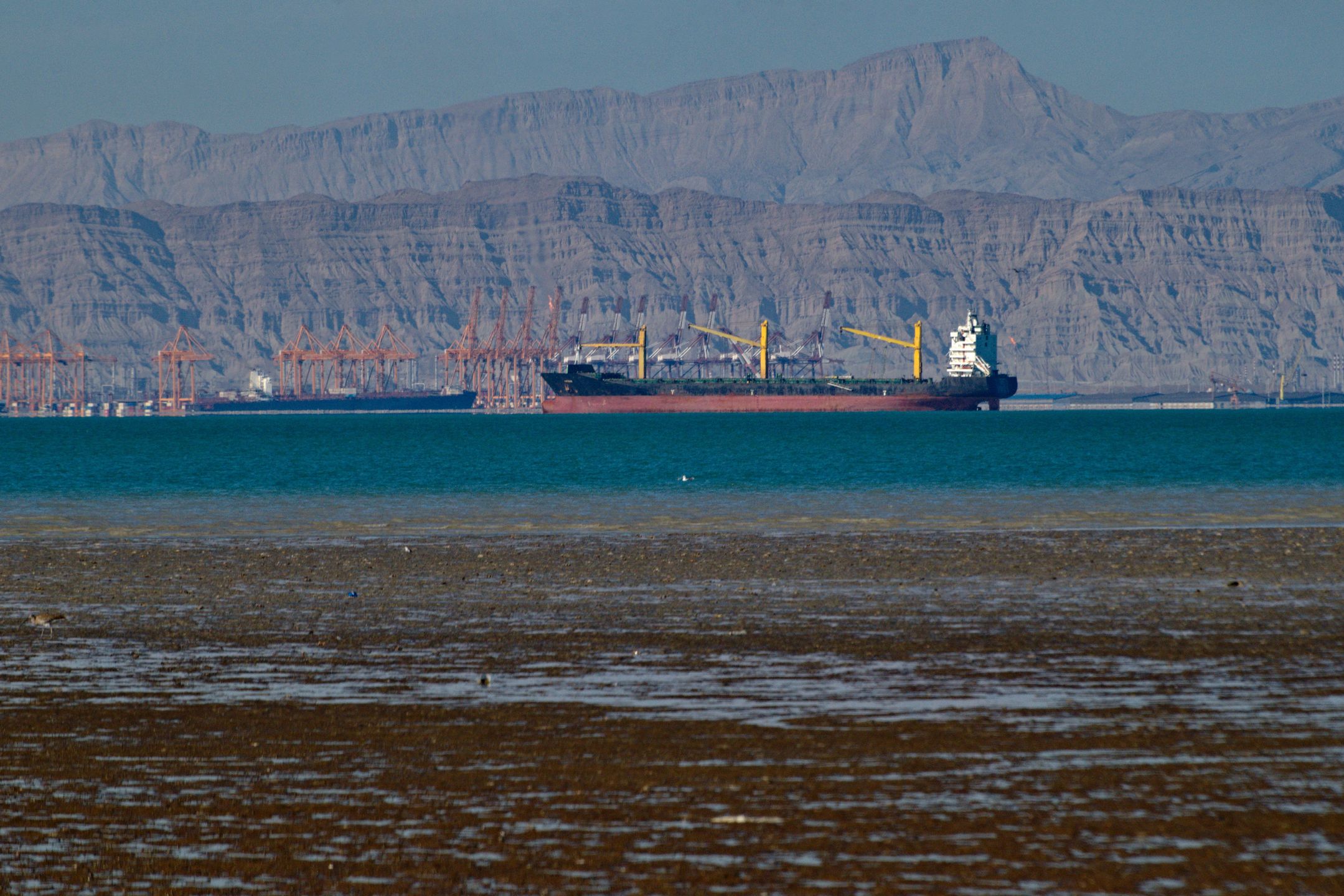 Large cargo ship at Shahid Rajai port from Dargahan in low tide from Qeshm island, Persian Gulf, Iran
Large cargo ship at Shahid Rajai port from Dargahan in low tide from Qeshm island, Persian Gulf, Iran
Germán Vogel
qeshm county, bandar-e dargahan, dargahan, market, oil, trade, strategic geolocation, shahid rajai port, islamic republic of iran, hormozgan, qeshm, travel destination