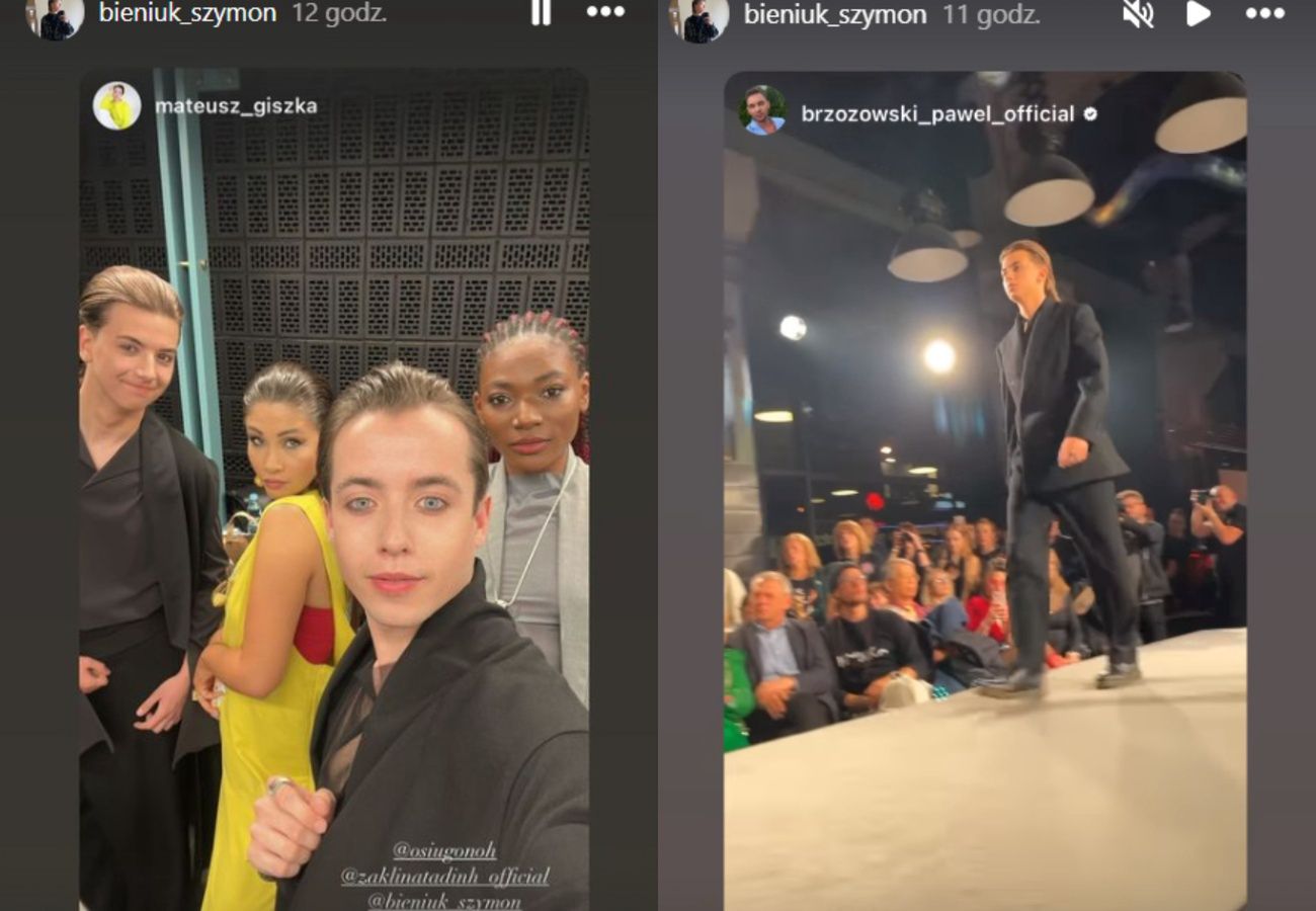 Szymon Bieniuk na wybiegu. Sprawdził się w roli modela