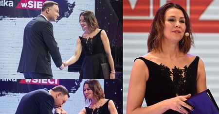 Wzruszona Anna Popek wręcza nagrodę Andrzejowi Dudzie (FOTO)
