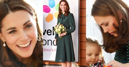 Roześmiana księżna Kate koloruje i wycina razem z podopiecznymi szpitala dziecięcego w Londynie (ZDJĘCIA)