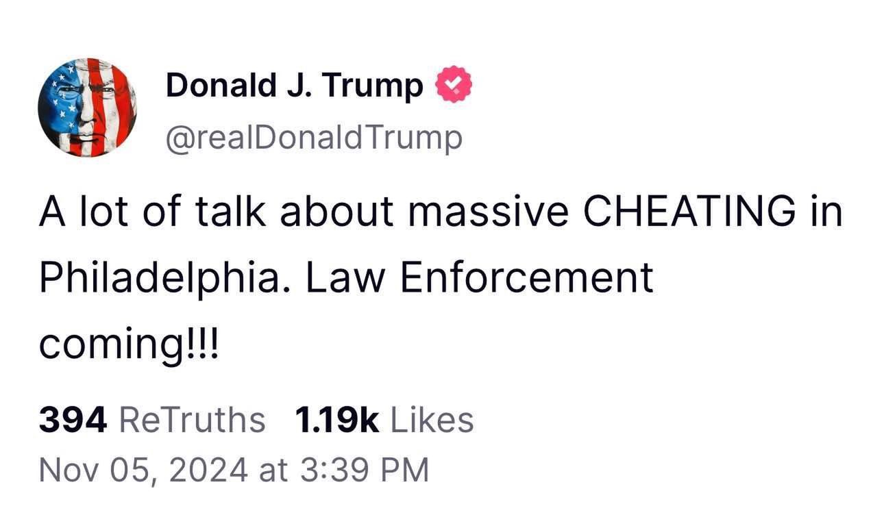 Wpis Donalda Trumpa