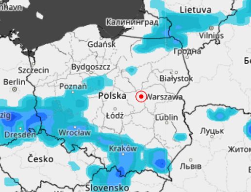 W czwartek deszczowe i burzowe chmury będą przesuwały się