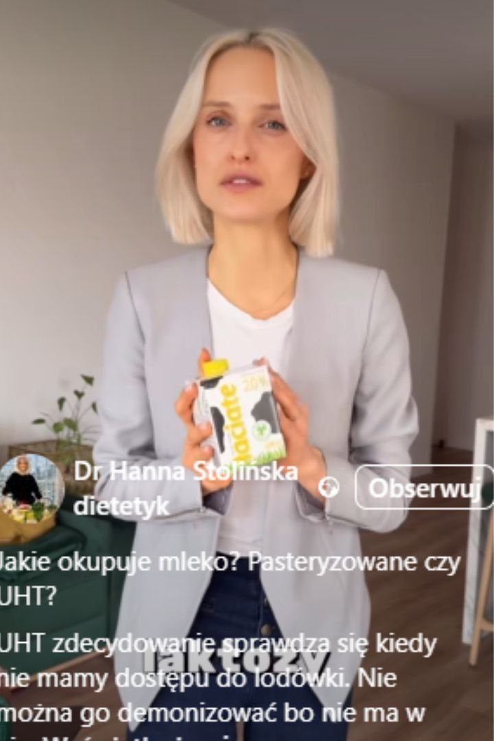 Dietetyczka obala mit o mleku UHT