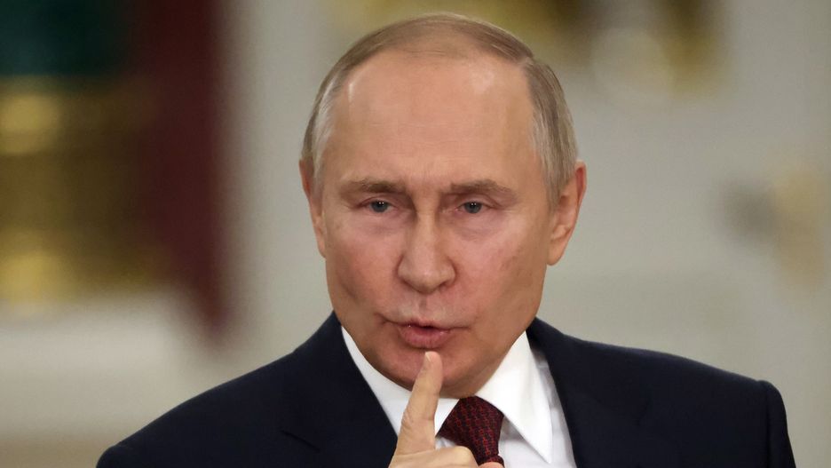 MOSCOW, RUSSIA - DECEMBER 22 (RUSSIA OUT) Russian President Vladimir Putin gestures during his briefing after the State Council meeting at the Grand Kremlin Palace, December,22,2022 in Moscow, Russia. Putin called ministers and governors for the annual meeting of the State Councul on Youth Policy. (Photo by Contributor/Getty Images)