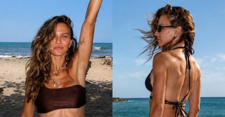 "Bikiniara" Anna Lewandowska przechadza się po piaszczystej plaży podczas babskiego wypadu do Kolumbii (ZDJĘCIA)