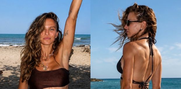 "Bikiniara" Anna Lewandowska przechadza się po piaszczystej plaży podczas babskiego wypadu do Kolumbii (ZDJĘCIA)