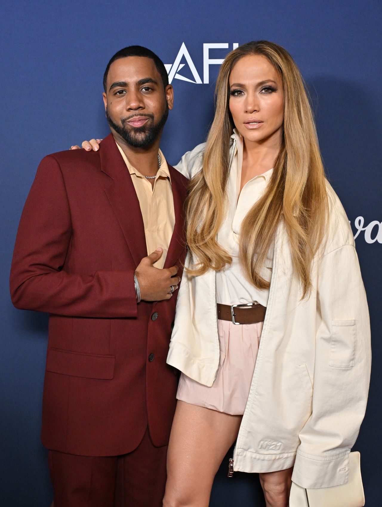 HOLLYWOOD, CALIFORNIA - OCTOBER 26: Jharrel Jerome and Jennifer Lopez attend the 2024 AFI Fest - "Unstoppable" Photo Call at TCL Chinese 6 Theatres on October 26, 2024 in Hollywood, California. (Photo by Axelle/Bauer-Griffin/FilmMagic)