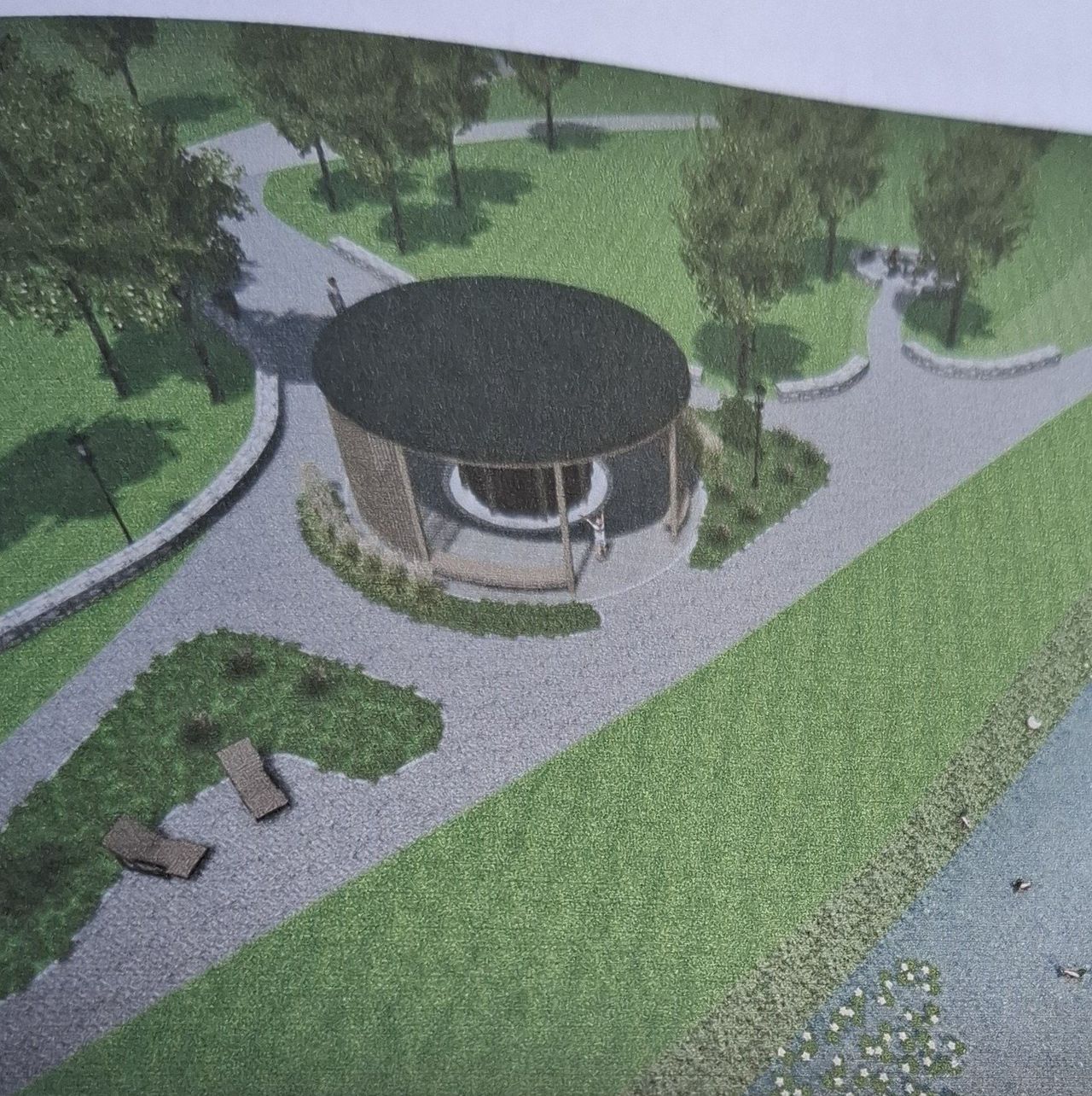 Skawina: W Parku Miejskim powstaje drewniana tężnia z ławkami