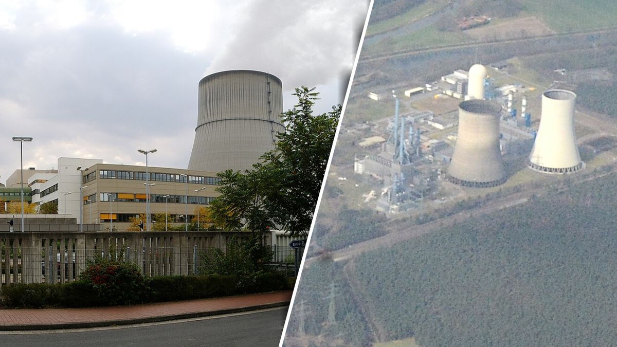 Elektrownia Emsland napołudnie od Linden / Widok na elektrownię 