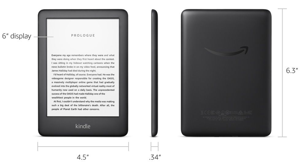 Kindle 10 - wymiary