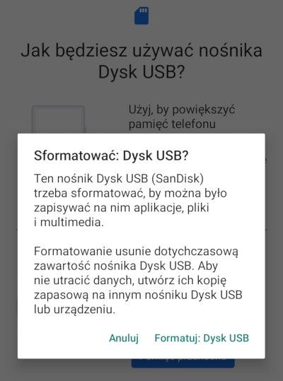 formatowanie pendrive w smartfonie