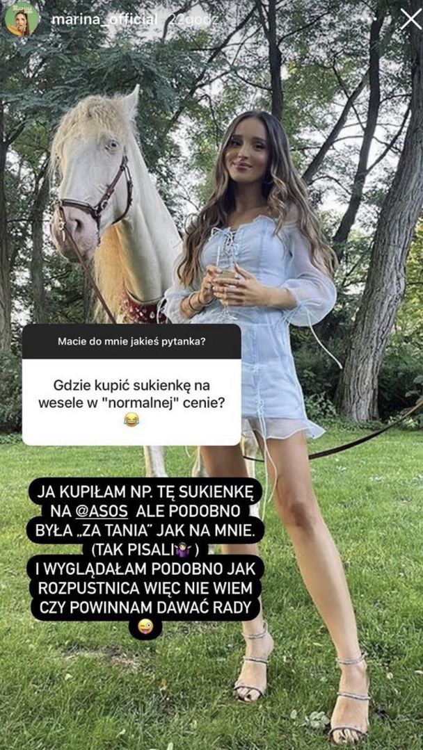 Marina Łuczenko żartuje ze swojej ślubnej stylizacji