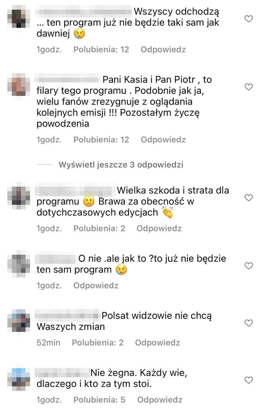 Komentarze pod wpisem produkcji