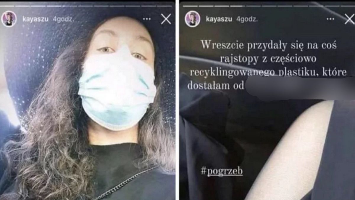 Influencerka reklamuje rajstopy... jadąc na pogrzeb ojca.