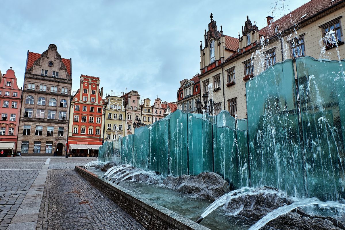 Fontanna na rynku Wrocław.