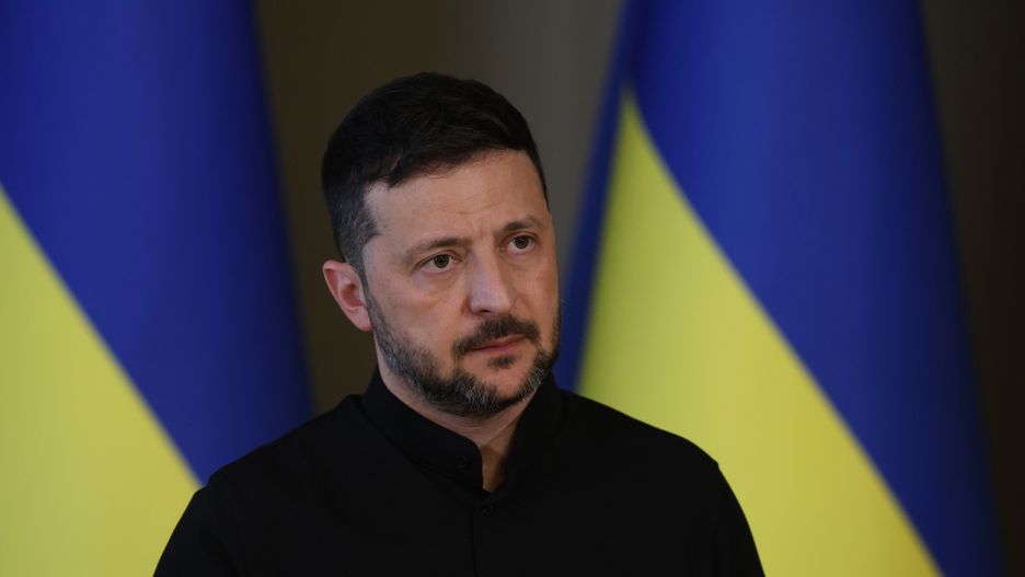 KYIV, UKRAINE - MAY 13: President Volodymyr Zelensky speaks during a press conference on the negotiations in Istanbul, on May 13, 2025 in Kyiv, Ukraine. Vladimir Putin has proposed to Ukraine to start negotiations on May 15 in Istanbul, although it is still unknown whether he will be there in person or send representatives. Ukrainian President Volodymyr Zelenskyi has agreed to this proposal and plans to personally participate in the negotiations and expects Putin to fly to Istanbul for dialogue. (Photo by Viktor Kovalchuk/Global Images Ukraine via Getty Images)
