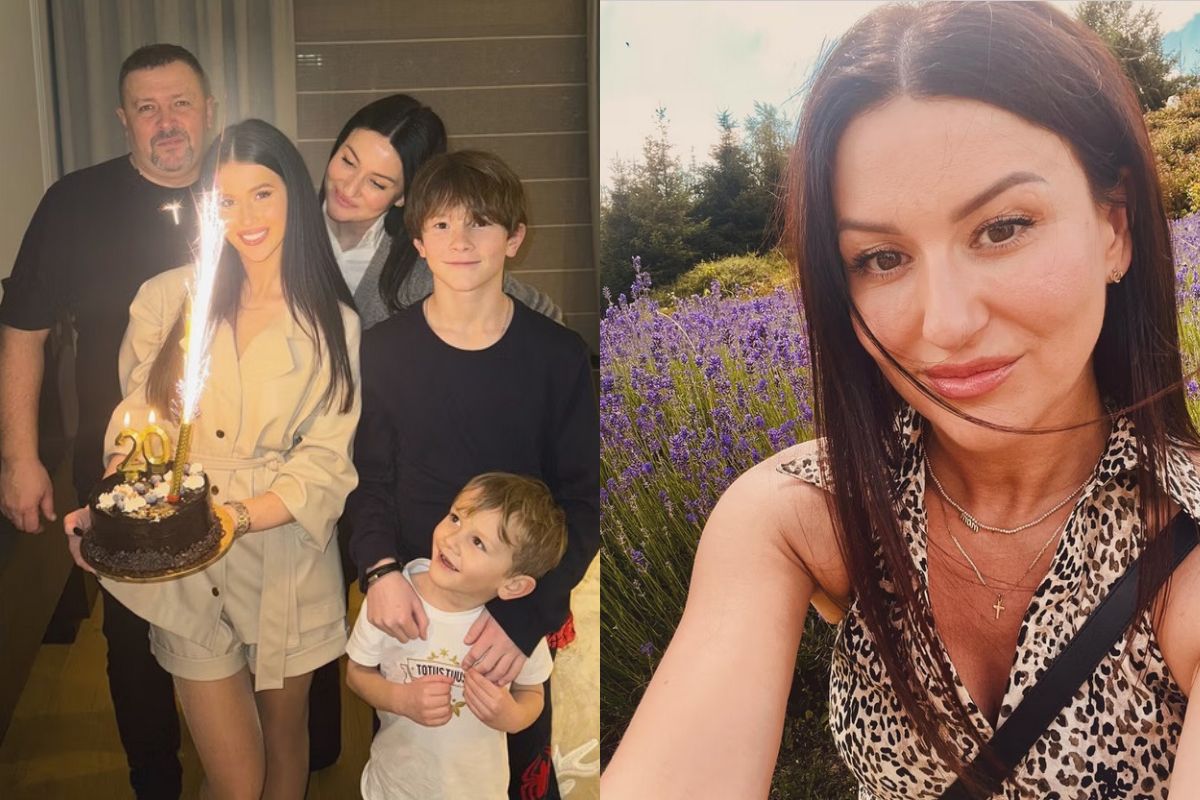Edyta i Roksana Węgiel z bliskimi