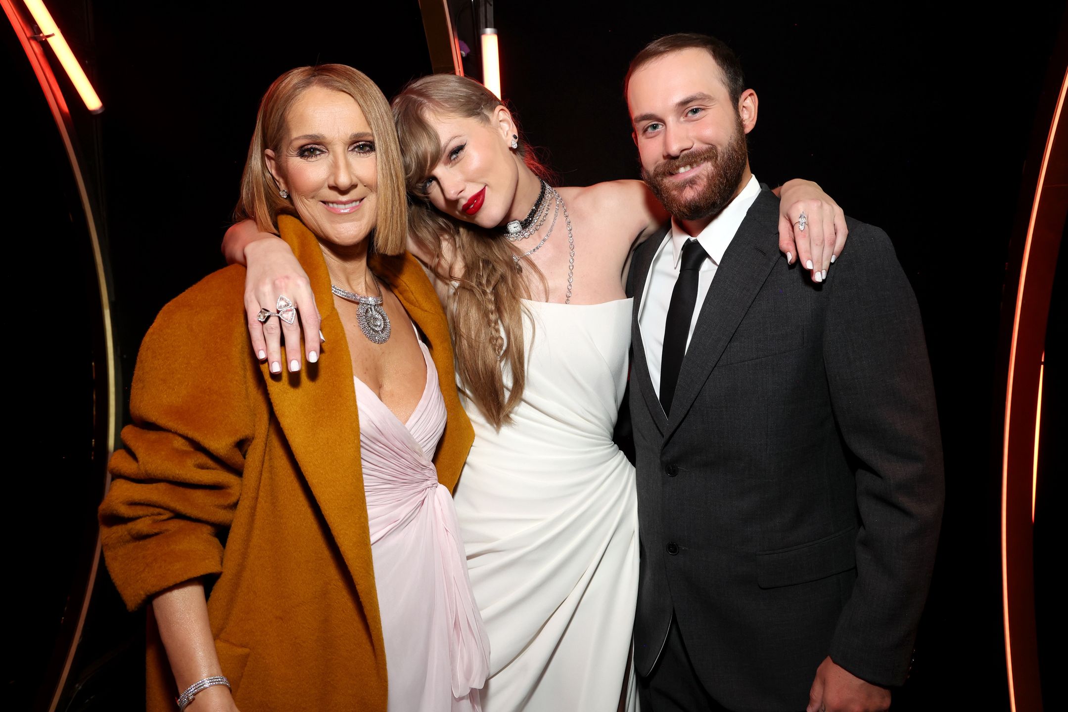 Celine Dion na Grammy. Pozowała z synem i Taylor Swift