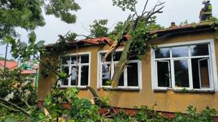 Niebezpieczna aura w regionie. W Baniach drzewo przewróciło się na szkołę