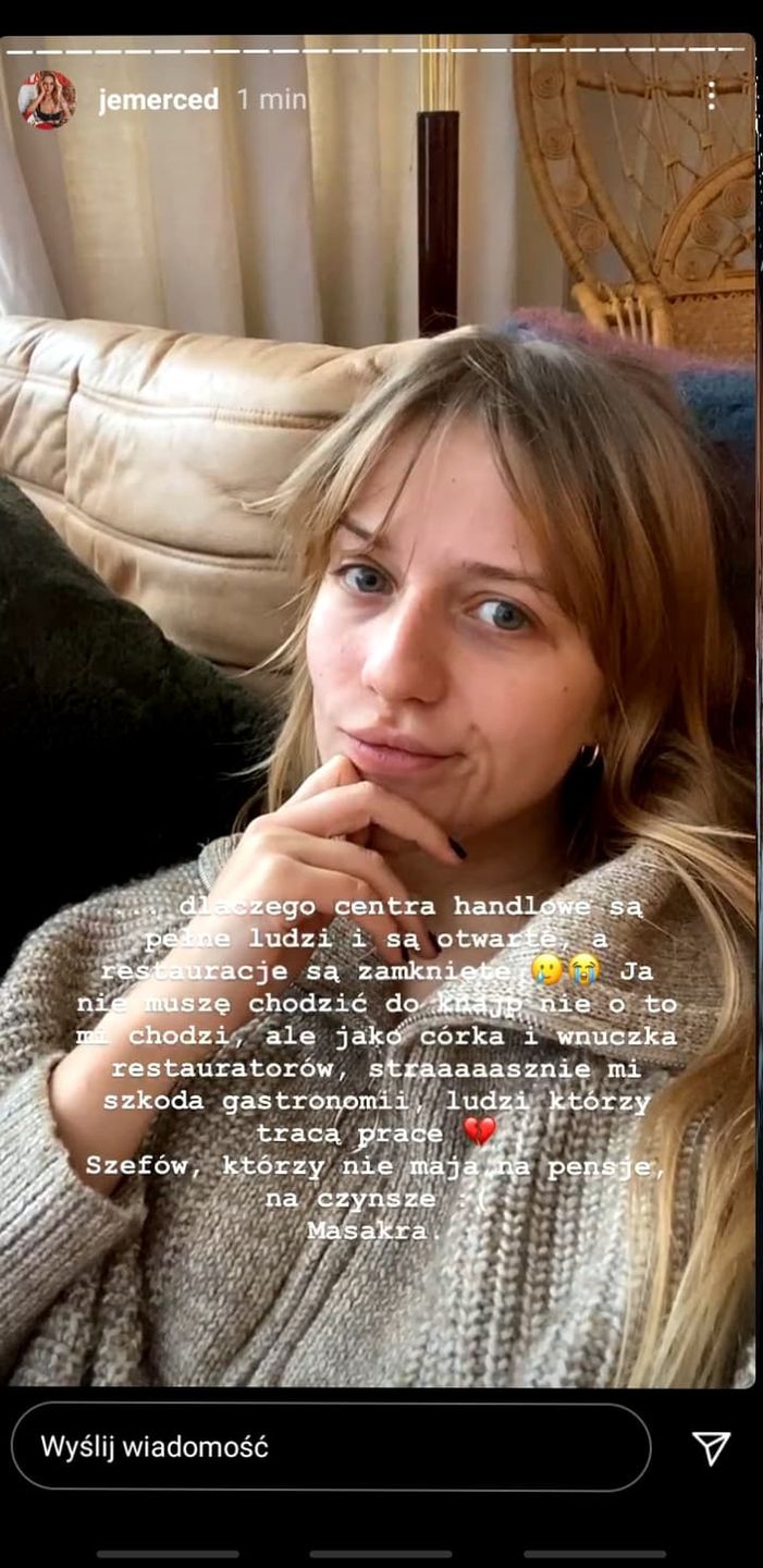 Jessica Mercedes ubolewa nad losem polskiej gastronomii