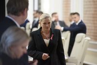 Civic Coalition (KO) MP and Minister of Education Barbara Nowacka arrives at the weekly Ministerial meeting in Warsaw, Poland, on October 29, 2024.