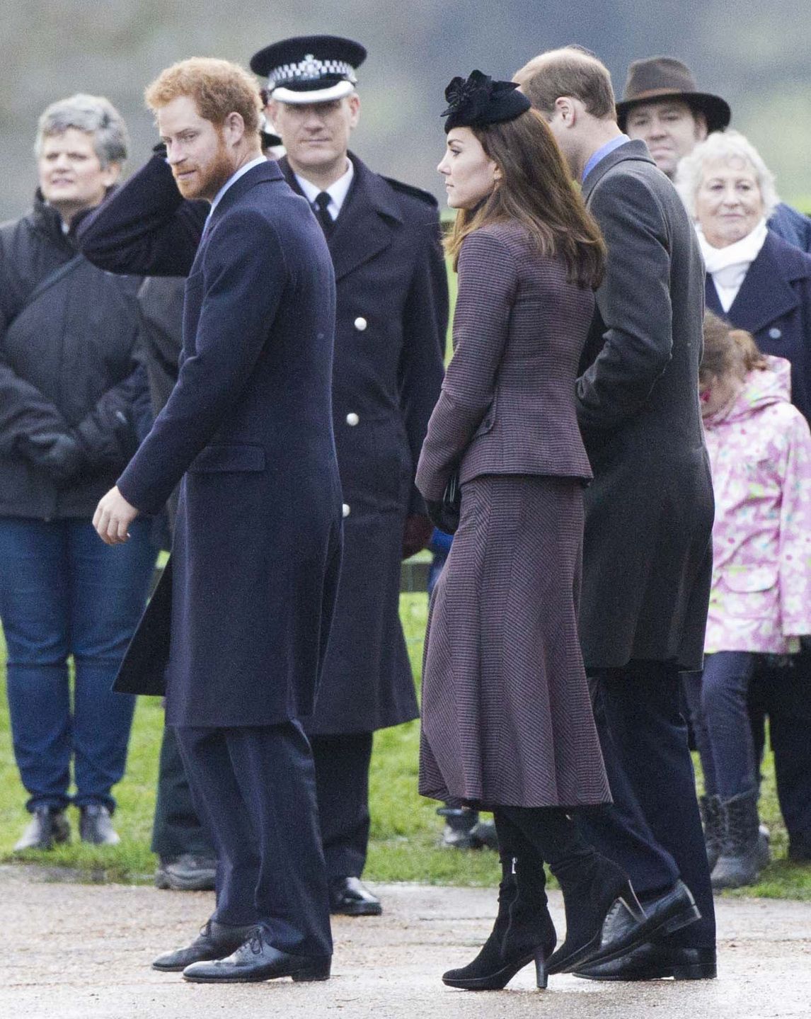 Książę Harry, książę William i księżna Kate, Boże Narodzenie 2015 (fot. East News)