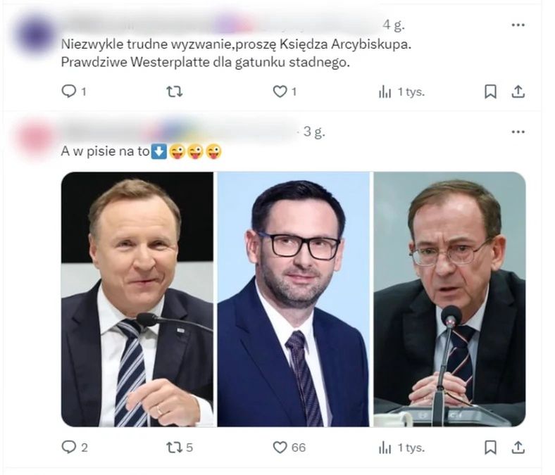 Wpis dotyczący Jacka Kurskiego, Daniela Obajtka i Mariusza Kamińskiego.