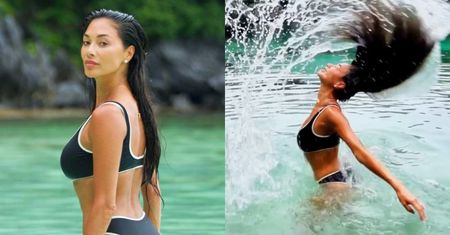 Wyćwiczona Nicole Scherzinger nie rezygnuje z korony królowej bikiniar. Pochwaliła się krągłymi pośladami na Filipinach