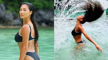 Wyćwiczona Nicole Scherzinger nie rezygnuje z korony królowej bikiniar. Pochwaliła się krągłymi pośladami na Filipinach