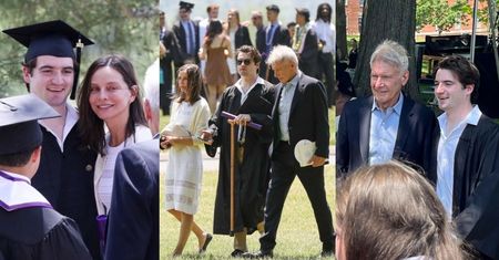 Dumni Harrison Ford i Calista Flockhart wspierają adoptowanego syna na rozdaniu dyplomów. Uroczy widok? (ZDJĘCIA)