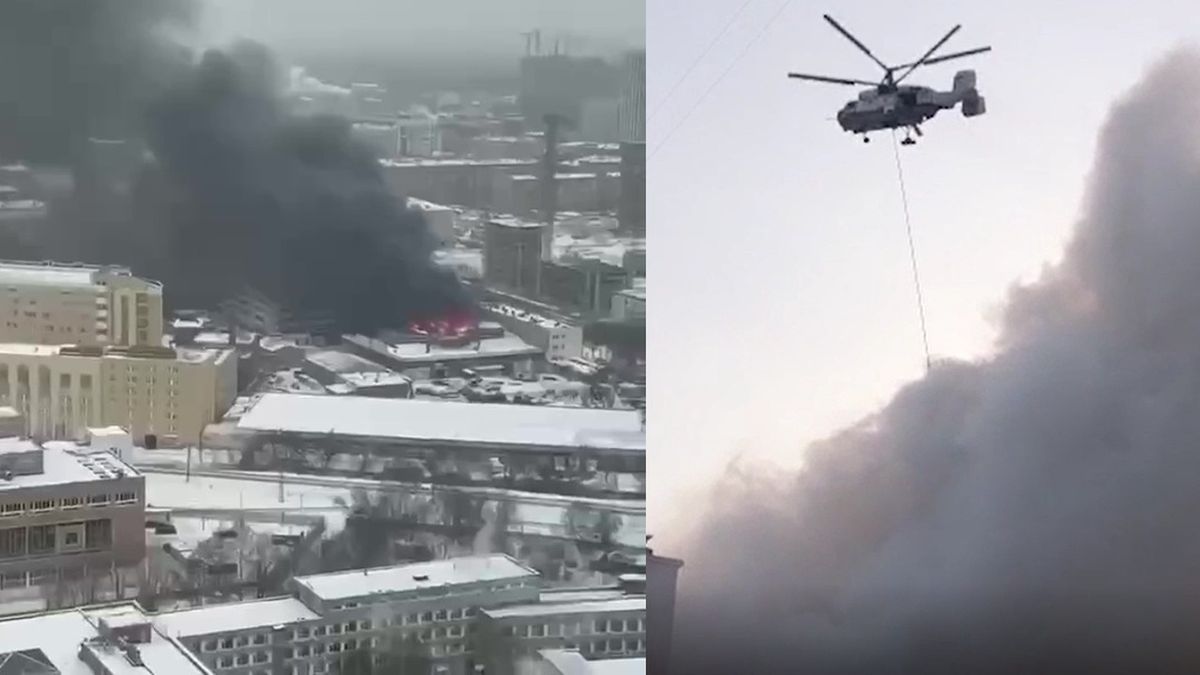 Potężny pożar w Moskwie. W akcji śmigłowce. 233 osoby ewakuowane 
