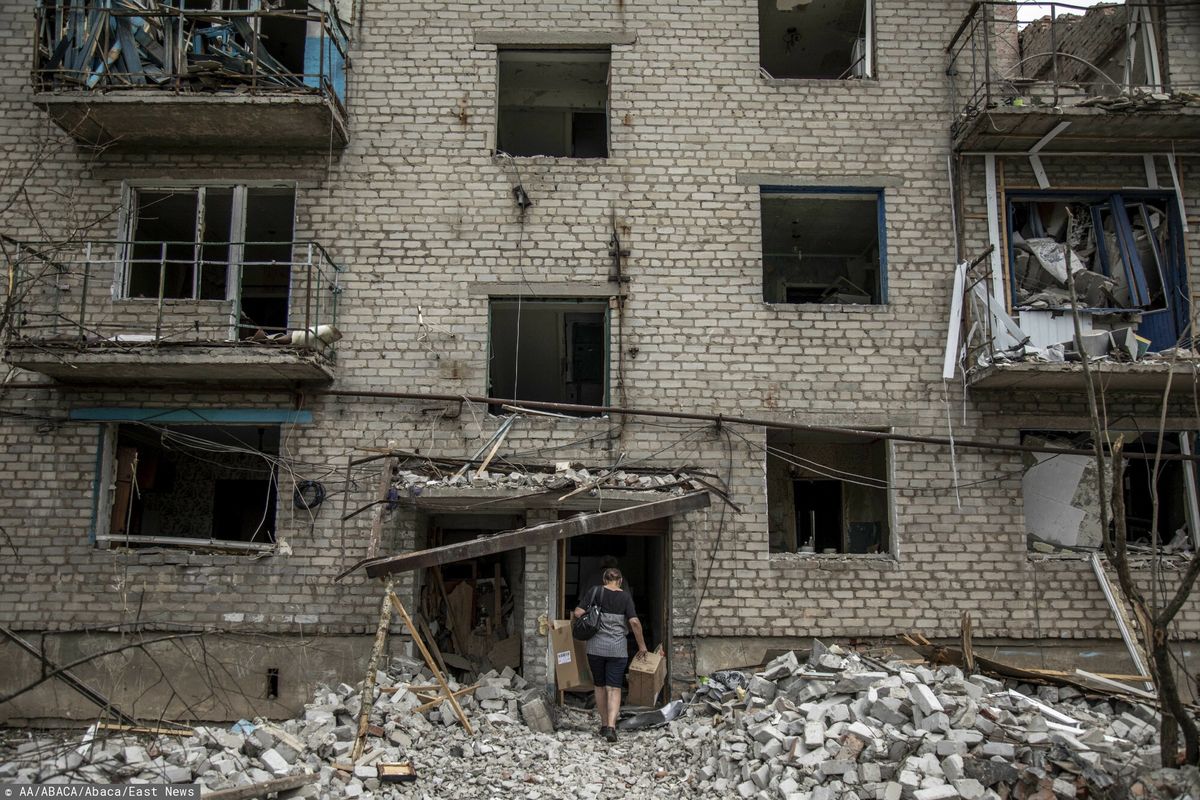 Zniszczone bloki w Ukrainie