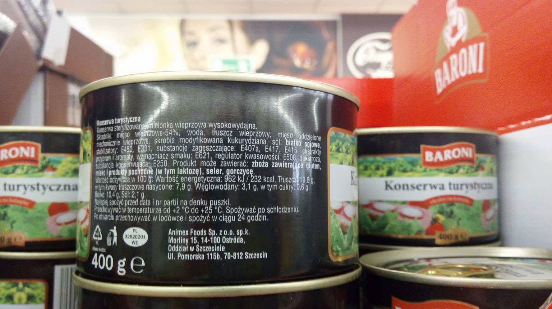 Konserwa z Lidla zawiera 54 proc. mięsa