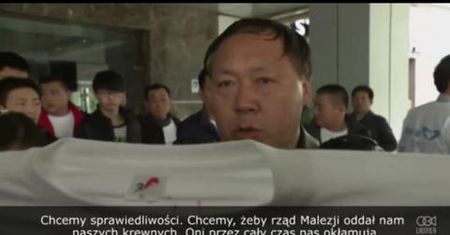 Lot MH370. Protest rodzin pasażerów w Pekinie