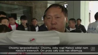 Lot MH370. Protest rodzin pasażerów w Pekinie