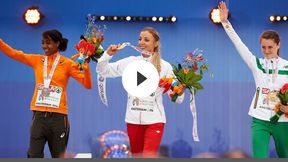 Dekoracje złotych medalistóww ME - Angeliki Cichockiej i Adama Kszczota