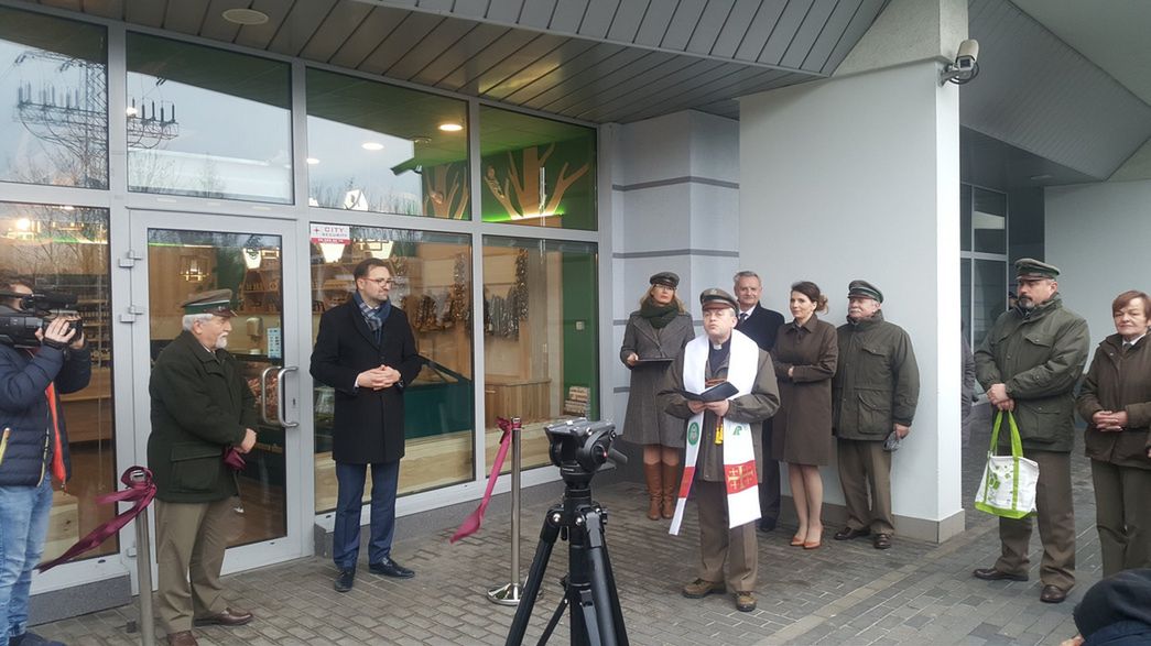 08.12.2017. Uroczyste otwarcie sklepu z dziczyzną Lasów Państwowych.