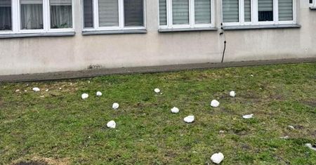 Topniejący śnieg odsłonił szokujący widok. Na trawniku pod blokiem leżą zużyte pampersy