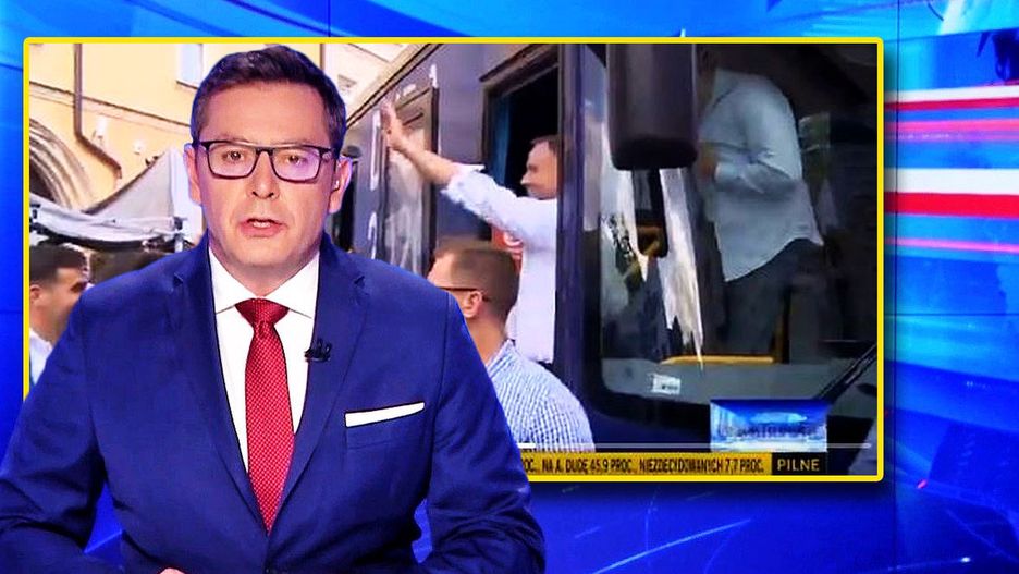TVN24 sparodiował sposób prowadzenia narracji materiałów "Wiadomości" TVP