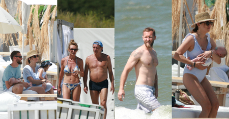 Anna Czartoryska na plaży miesiąc po porodzie w towarzystwie Niemczyckich i Englertów (ZDJĘCIA)
