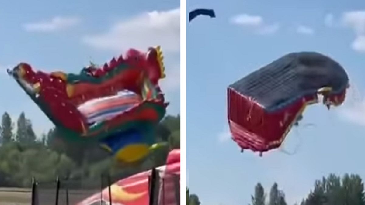 Dmuchane zamki dosłownie odleciały