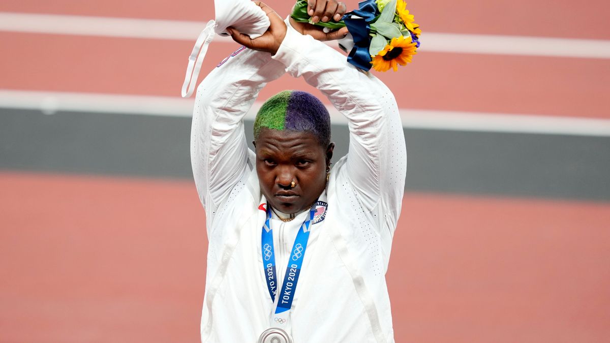 PAP/EPA / Franck Robichon / Na zdjęciu: Raven Saunders