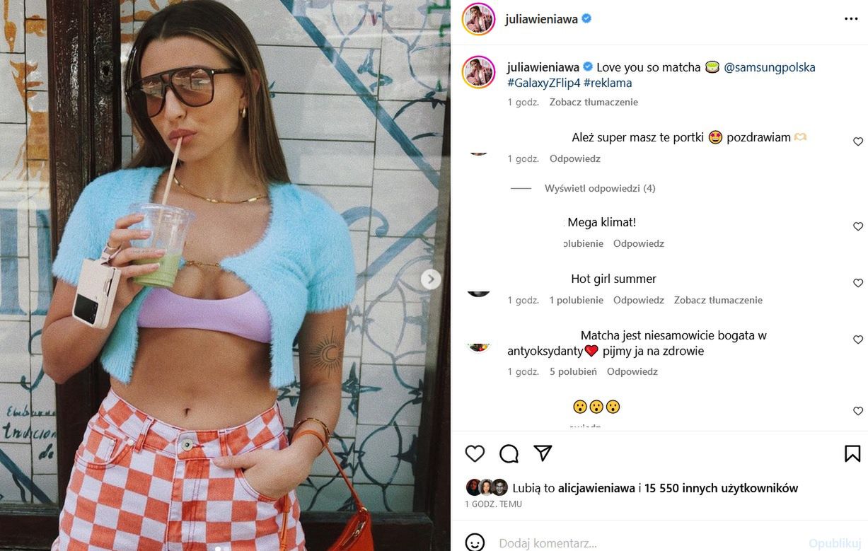 Julia Wieniawa w wakacyjnej stylizacji