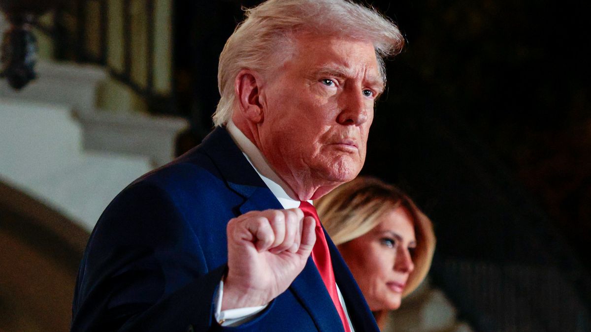 US President Donald Trump and First Lady Melania Trump, right, exit the White House in Washington, DC, US, on Tuesday, Feb. 24, 2026. President Trump needs his State of the Union address to assuage voters anxious about the economy, foreign policy and even more tariff turmoil. Photographer: Shawn Thew/EPA/Bloomberg via Getty Images