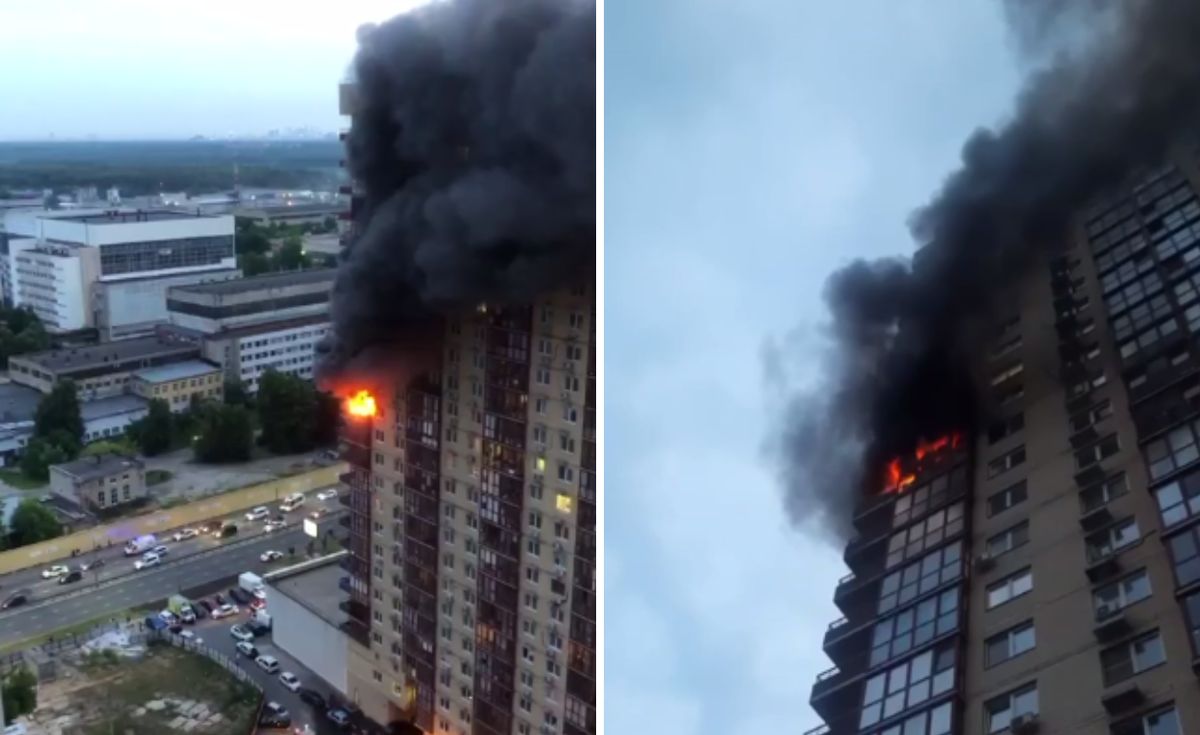 Pożar w bloku pod Moskwą