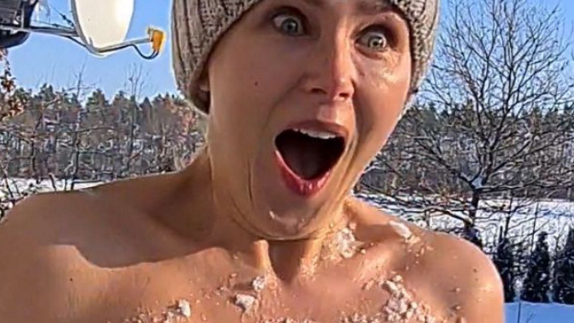 Anna Samusionek podczas morsowania na sucho.