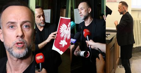 Nergal w tunice pokazuje orła w sądzie (ZDJĘCIA)