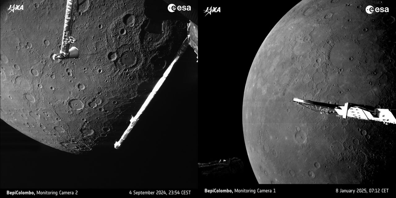 Zdjęcia Merkurego wykonane przez sondę ESA BepiColombo.