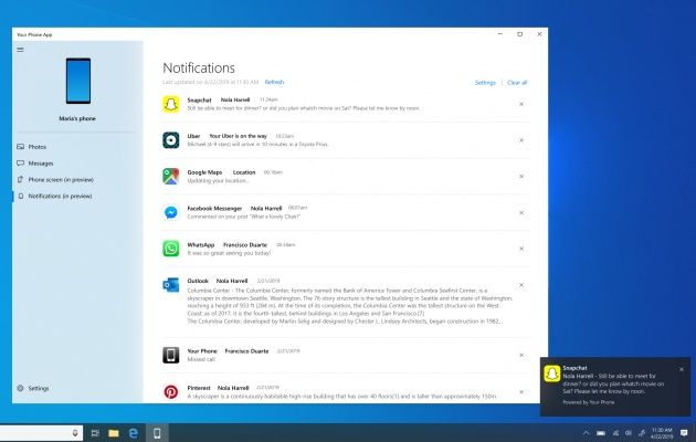 Windows 10 powiadomienia Android